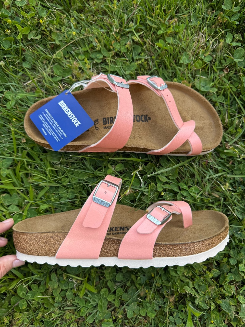 BIRKENSTOCK MAYARI BIRKO-FLOR CORAL PEACH PATENT 37 L6 Regular size 7 women